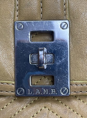L.A.M.B. Chevron Yellow Leather Satchel By Gwen Stefani - Picture 2 of 10