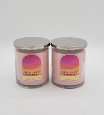 Bath & Body Works Self Care Sunday Single Wick Scented Candle 8 oz New Set of 2