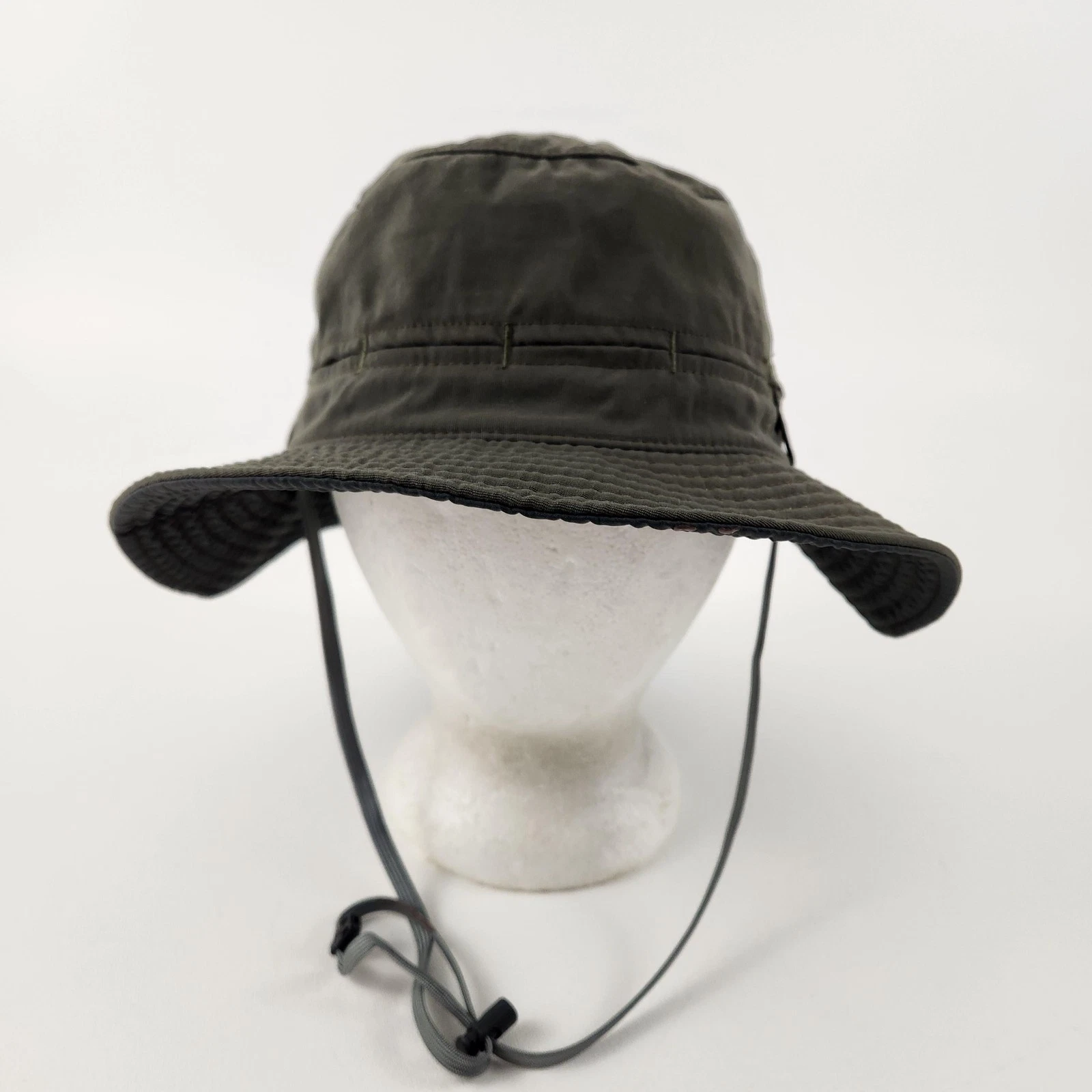 REI Co-op Hat Boonie Fitted Mens L Green Nylon Wide Brim Chin Strap Outdoor