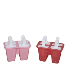 Silicone Ice Pop Molds Frozen Treats Two Sets Of Four Pink/ Pink Polka Dots B75