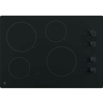 GE JP3030DWBB 30 in. 4 Burner Element Radiant Electric Cooktop in Black