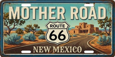 Route 66 Mother Road of America New Mexico Weathered Style License Plate