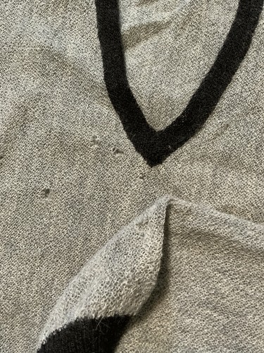 Vintage 50s 60s Lemmermayer Prime Alpaca Fuzzy Knit Gray V Neck Pullover Sweater - Picture 8 of 17