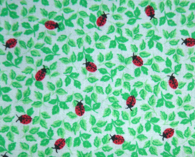 1996 Fabric Traditions Cotton Fabric Ladybugs & Leaves 48x18 PLUS Tail 23x53''