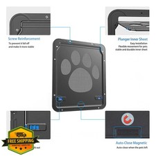 Ownpets Dog Cat Screen Door Lockable Magnetic Flap Black Inside 8x10 inch