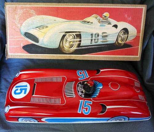 John Hofler W. Germany Tin Friction Mercedes-Benz W 196 F-1 16-in Racer w/Box