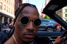 Metal Round CZ Rhinestone Ice Rapper Glasses Art Nouveau Eye Wear Sunglasses NEW