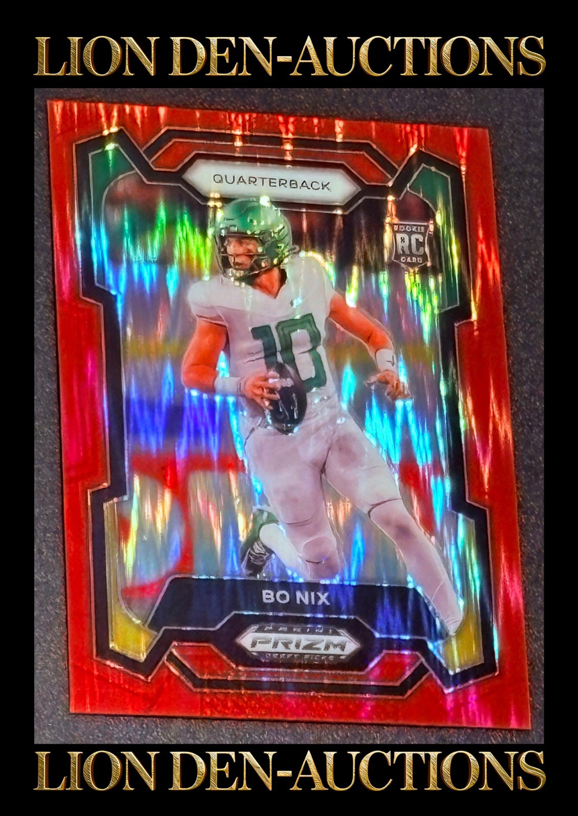 BO NIX 2024 PRIZM DRAFT PICKS RED FLASH PRIZM SP ROOKIE JERSEY# MATCH 10/49 1/1