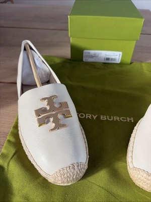 Tory Burch Eleanor Espadrille Ziegenleder hellcreme/gold Gr. UK 6,5 UVP 285 