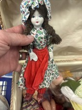 Vintage Doll with Porcelain Head,Hands, And Feet, Cloth Body