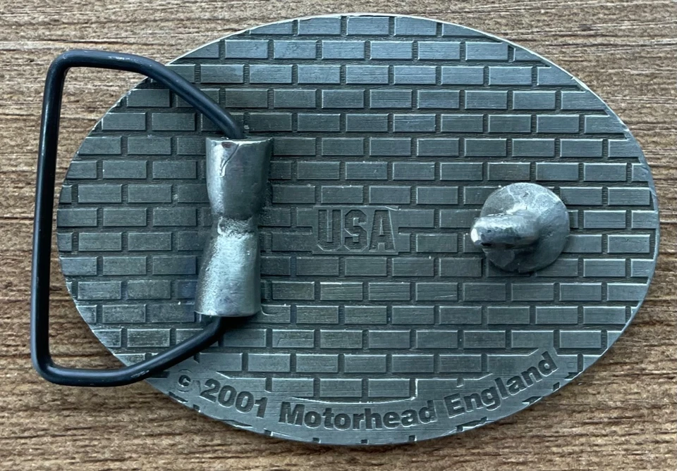 Motorhead Inglaterra Oficial Hebilla de Cinturón Plateado 2001 Peltre/Acero 3 1/8” x 2 1/4” Foto 3 de 4