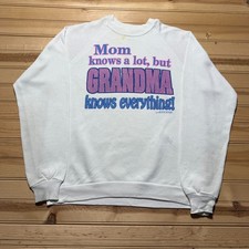 Vintage 1992 Grandma Knows Everything Crewneck Pullover Sweatshirt USA - Large