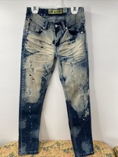 Demolition Boys Jeans Distressed Denim Paint Splatter Size 12