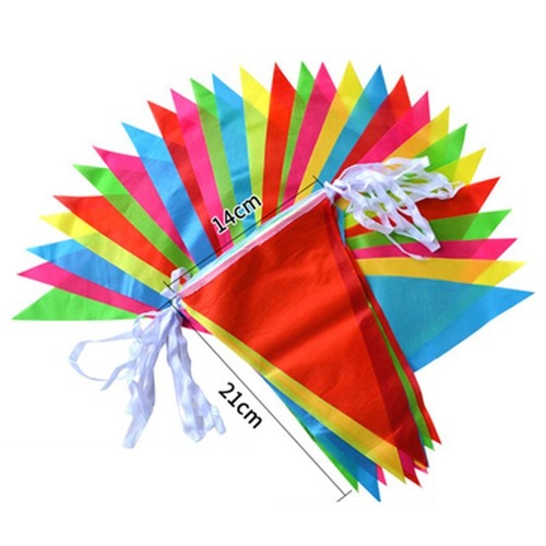 100 M Colorful Triangle Flag Pennant String Banner Festival Party Holiday-Decor - Picture 7 of 24