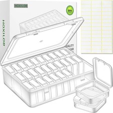 Bead Organizer Box, 30pcs Small Clear Plastic Storage Containers, Craft Storage