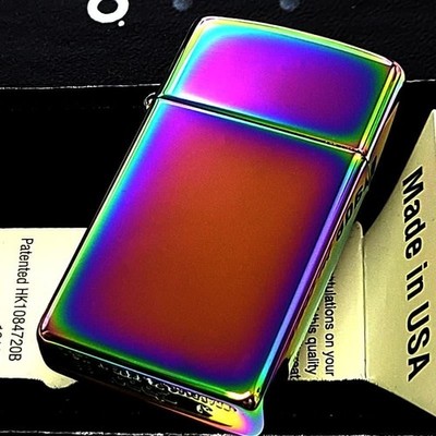 Zippo Slim PVD Titanium Coated Spectrum Mirror Rainbow Lighter