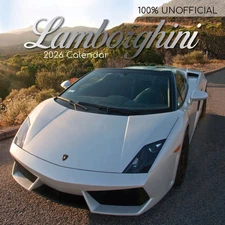 Gifted Stationery Co,  Lamborghini 2026 Wall Calendar, 12'' X 12'', 16-Month Cal