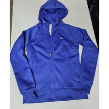 Under Armour ColdGear Full Zip Hoodie Jacket Blue Women's Medium M Loose Fit