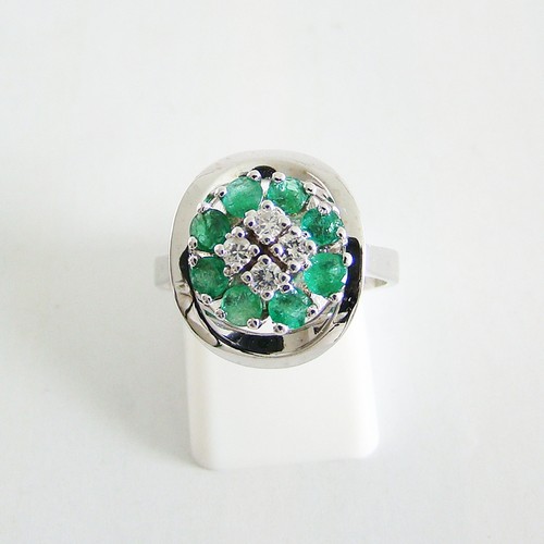 Ring Gold 585er 14 kt Smaragd Brillant Goldschmuck Edelstein Diamant Damen - Bild 3 von 6