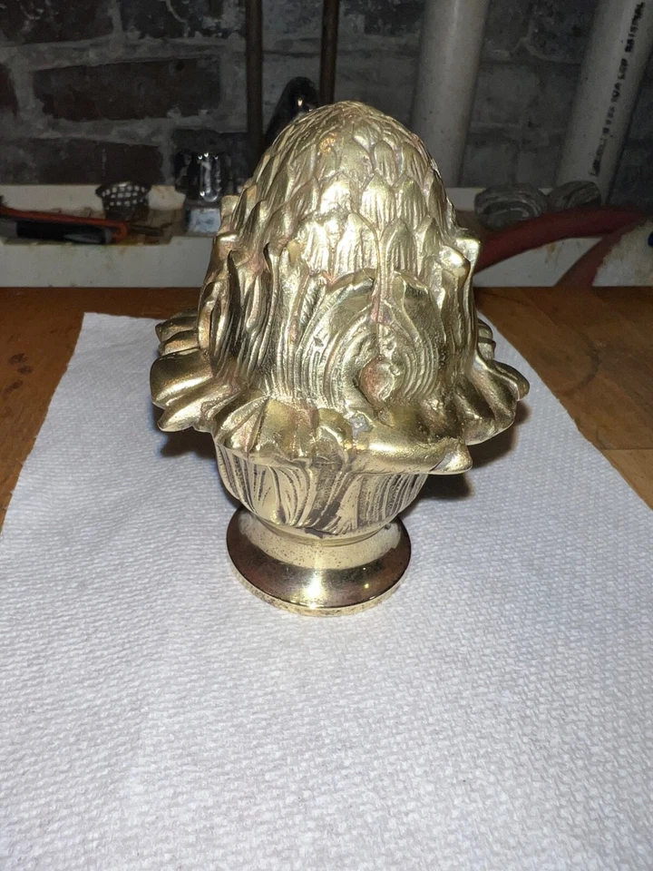 Antigua piña con acabado de latón de la década de 1870 Belle Epoch victoriano pulido Foto 2 de 4