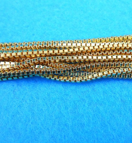Wholesale DIY 1PCS 16-30inch Wholesale Jewelry 18K GOLD FILL Box Chain Necklaces - Picture 4 of 5