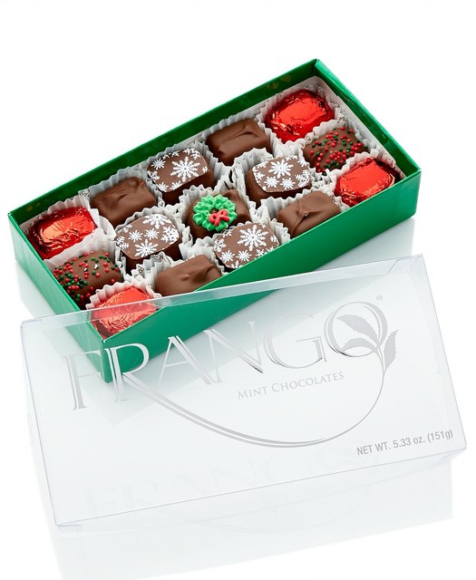 Frango Chocolates 15 Pc Christmas Holiday Decorated Milk Mint Box