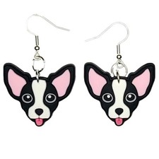 Orecchini Chihuahua fatti a mano anallergici argentati placcati ami da pesca