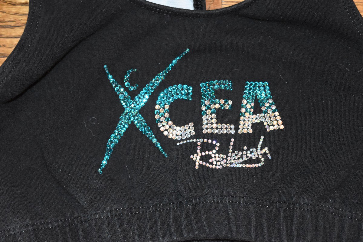 AS Adult Small Cheer Extreme CEA Raleigh Bling Sports Bra Black