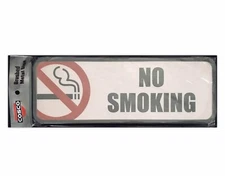 COSCO NO SMOKING BRUSHED METAL SIGN SIZE 3”X9” 