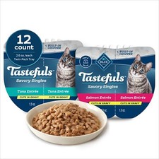 Blue Buffalo Wet Cat Food Variety Pack Salmon Tuna 12 Trays 2.6 Ounce Each