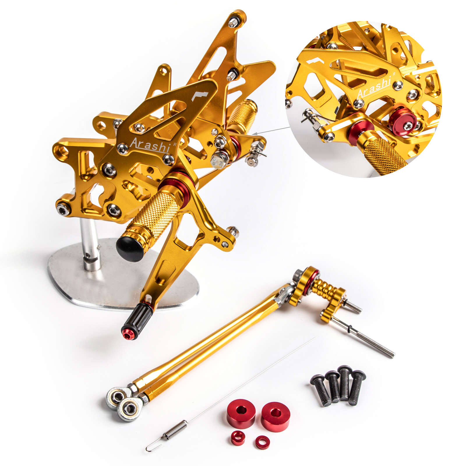 CNC Aluminum Rearsets Footpegs Gold Fit Honda CBR 600 RR RRA PC40 2009