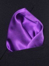 Gascoigne Purple Silk Pocket Square R7T Men's