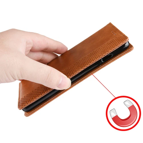 For Motorola Edge (2021) Retro Leather Wallet Flip Stand Case + Screen Protector - Picture 33 of 33