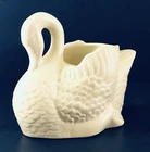 Vintage Red Wing 438 Ivory White Swan Pottery Planter 6"