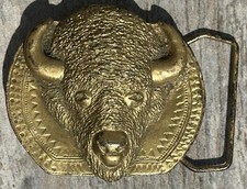 Bison Buffalo Belt Buckle 3D Style Western Vintage 1979 Spec-Cast Denver