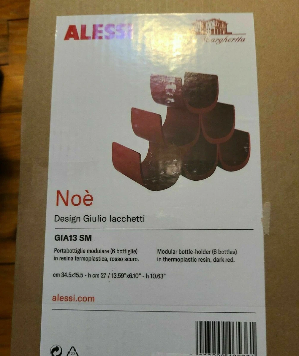 Alessi Noe Modular Bottle Holder Thermoplastic Resin Red 6 Bottles Brand New