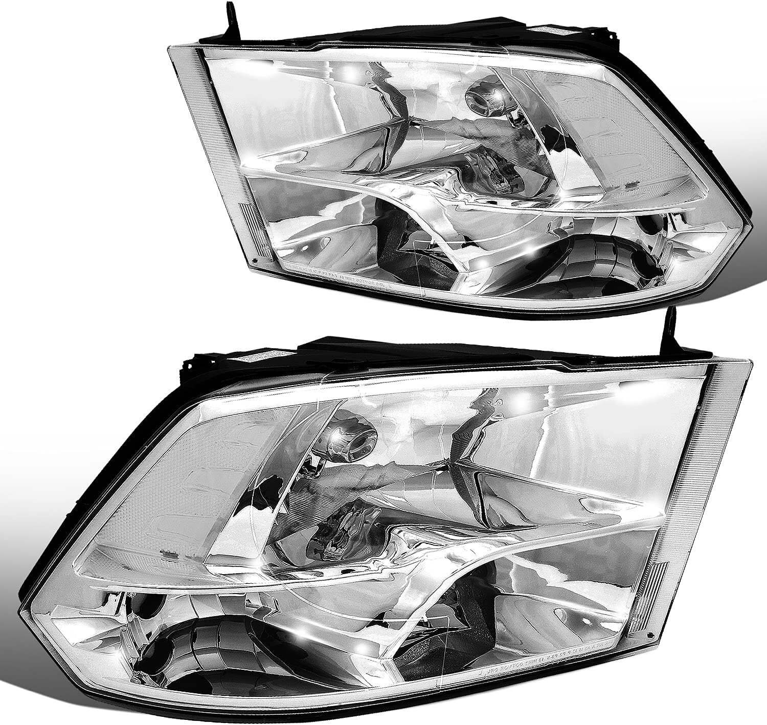 Chrome Housing Headlights for 10-18 Ram 1500/5500 - Clear Lens, Plug & Play