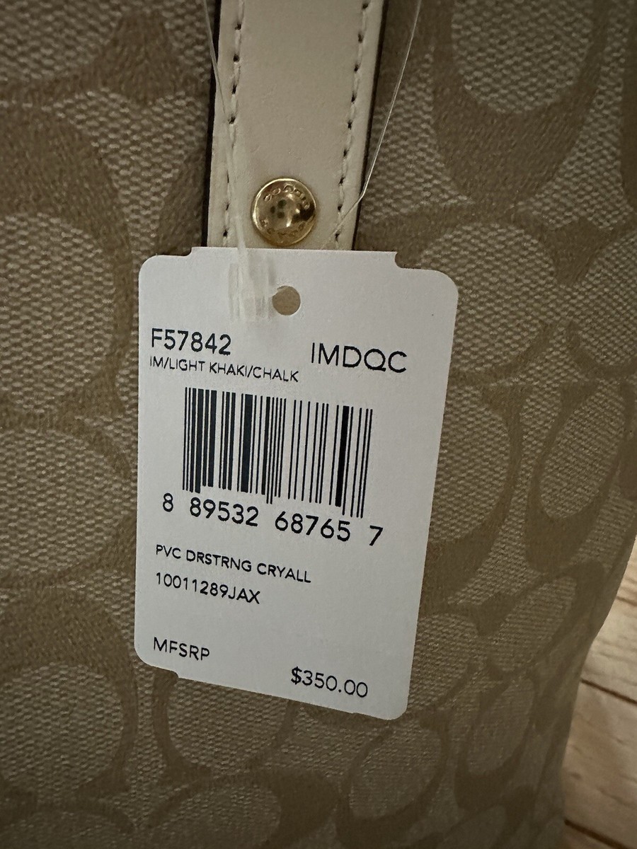 Coach Drawstring Carryall Satchel/Tote Signature PVC & Leather