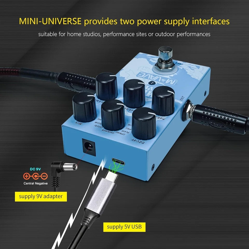 Pedal de Guitarra M-VAVE pd38 Reverb Sonido Único 9 Efectos Universo Pedales Digital Foto 4 de 4