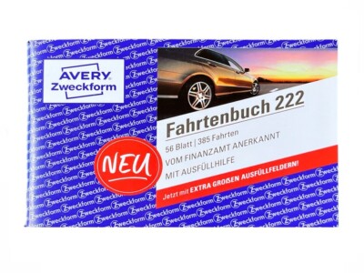 1 Fahrtenbuch 222 Zweckform A6 quer mit 40 Blatt AVERY Formularbuch
