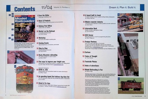 Model Railroader Magazine November 2004 Rocky Mountain Railroading, N Scale SD40 - Picture 2 of 2