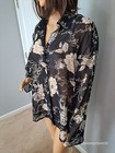 Sheer Pajama Top.  Secret  Treasures,  Size L. Button Front. Sissy Fem CD Trans — photo 2
