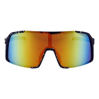 Sportlich Shield Sonnenbrille Übergröße Quadratisch Semi Rahmenlos Spiegel Linse