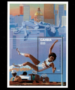 VINTAGE CLASSICS- Gambia 1996- Olympics- Souvenir Stamp sheet- Scott 1789- MNH
