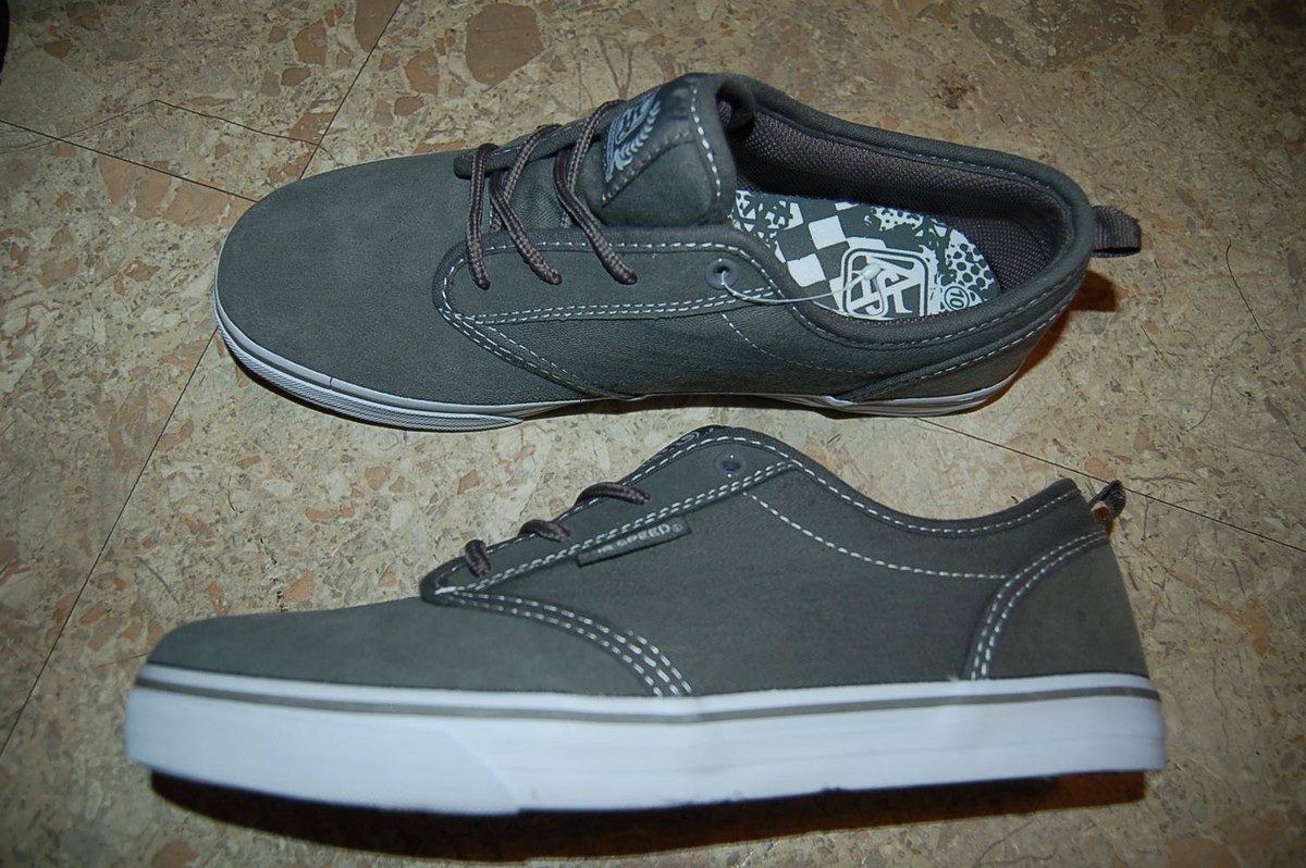 Mens Tennis Shoes GRAY ATHLETIC Sneakers SUEDE LEATHER Lace 