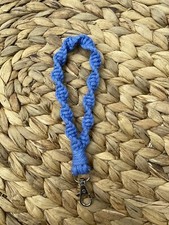 boho macrame wristlet Handmade Spiral Keychain