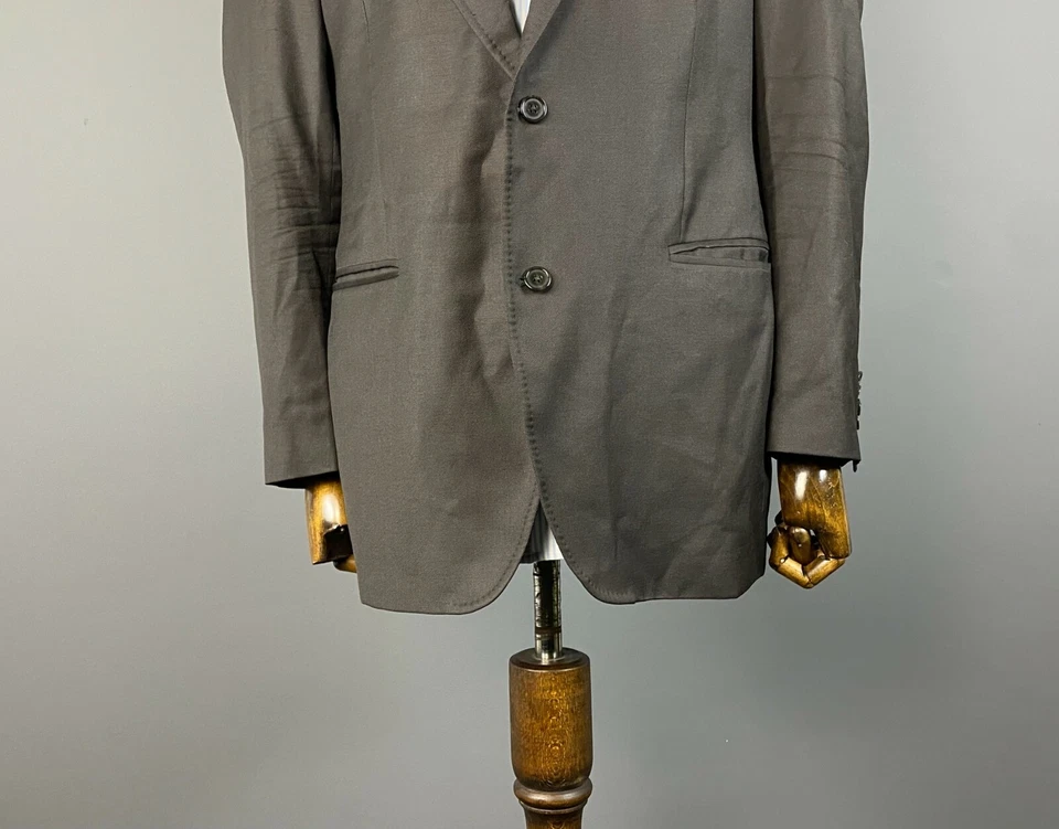 Hombres DOLCE GABBANA Marrón Lana Blazer Abrigo Deportivo Dos Botones Talla 54 Foto 3 de 4