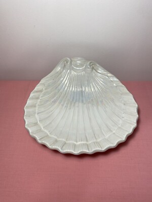  Große glänzende Muschelschale Made in Portugal weiße Perle bunt 25 cm