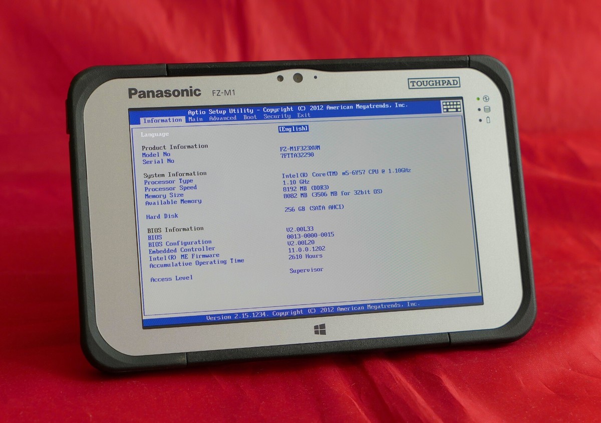△ Panasonic Toughpad FZ-M1 MK2 Intel 6Y57 - 8GB RAM - 256GB + 