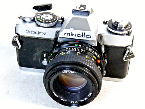 MINOLTA XD 7 FOTOAPPARAT OBJEKTIV MD 1,7/50 GETESTET MIT FILM 1A!